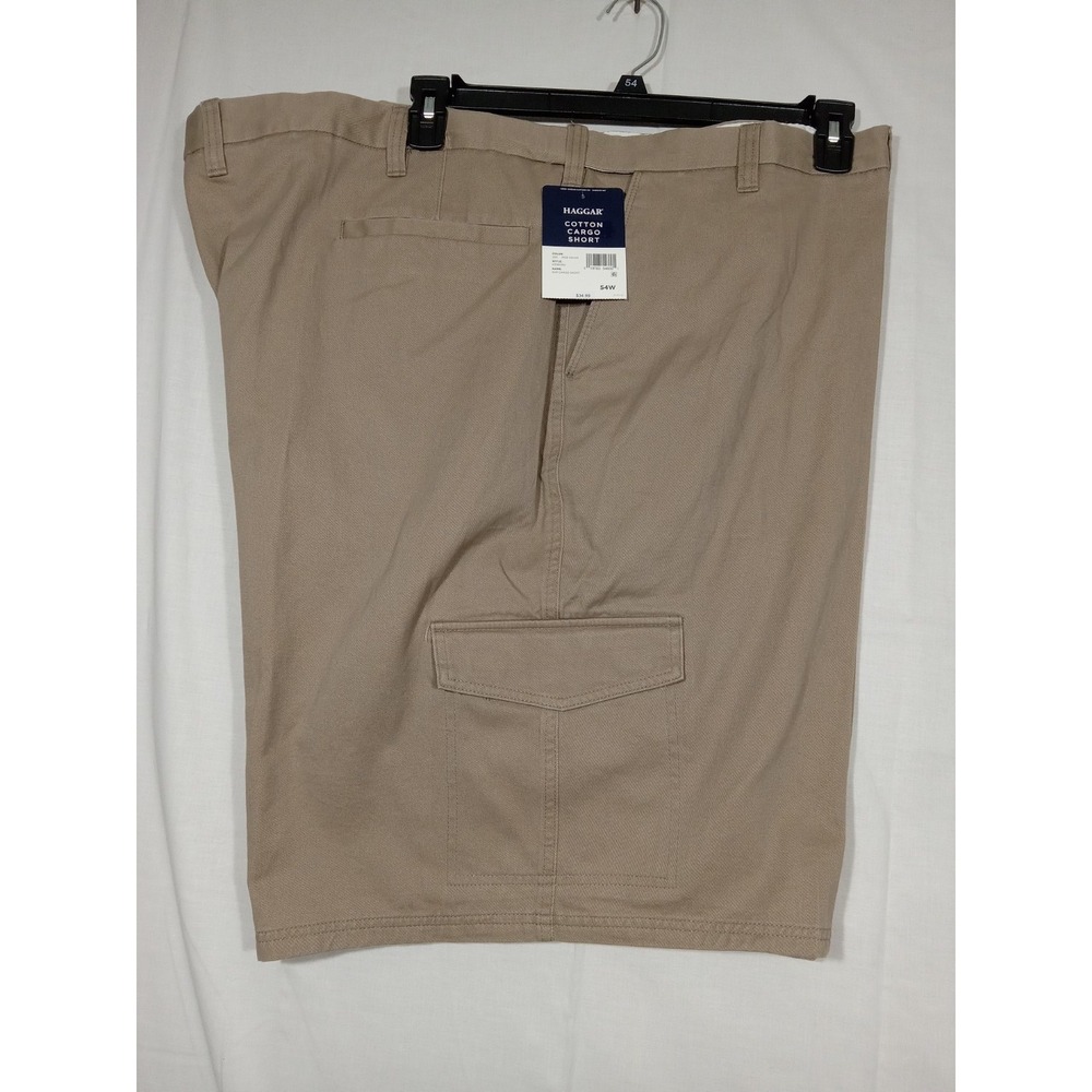 Haggar NWT Men's Expandable Waistband Comfort Cargo Shorts in Khaki Size 54W